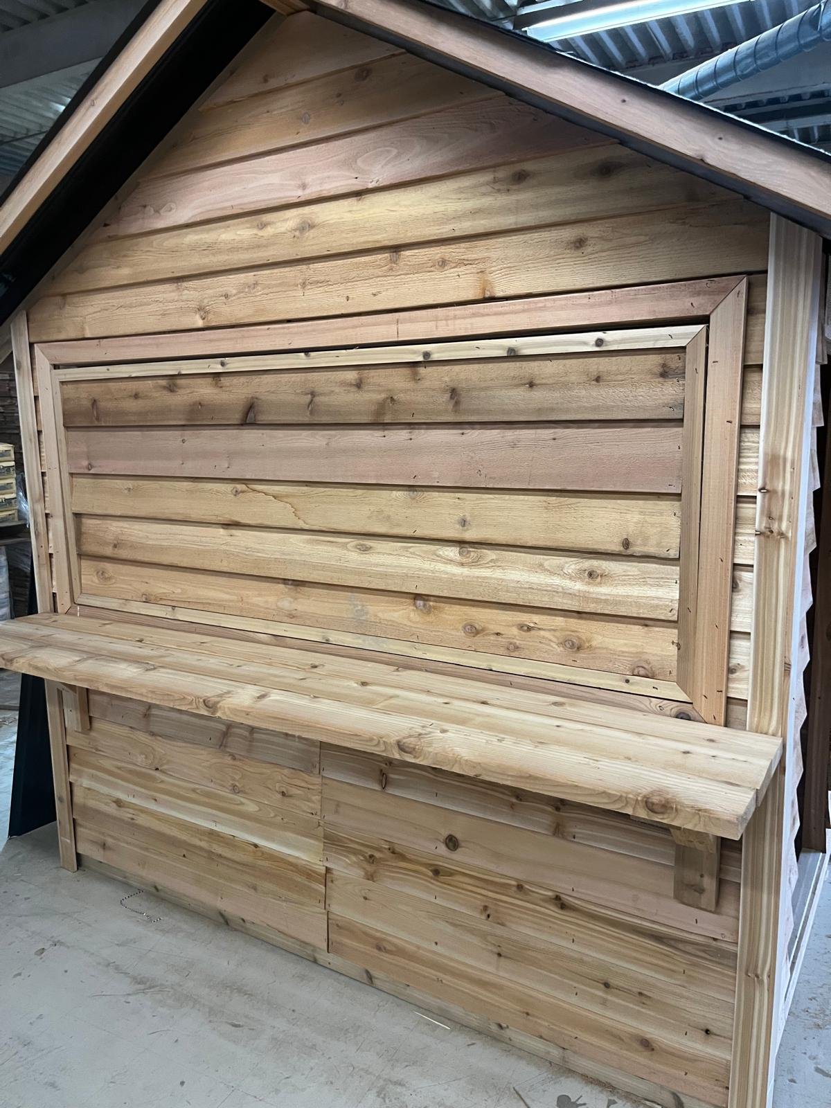 Cedar pavilion being built