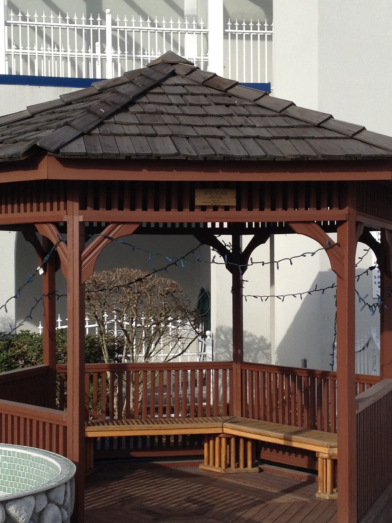 Cedar structure installed on site