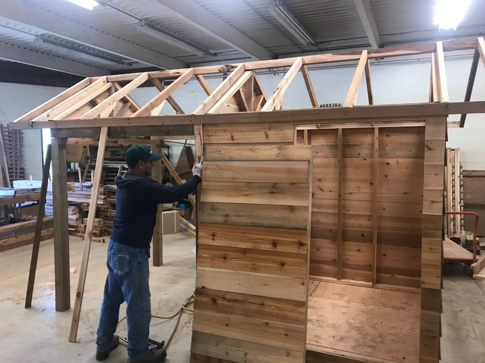 Cedar pergola installed in a backyard