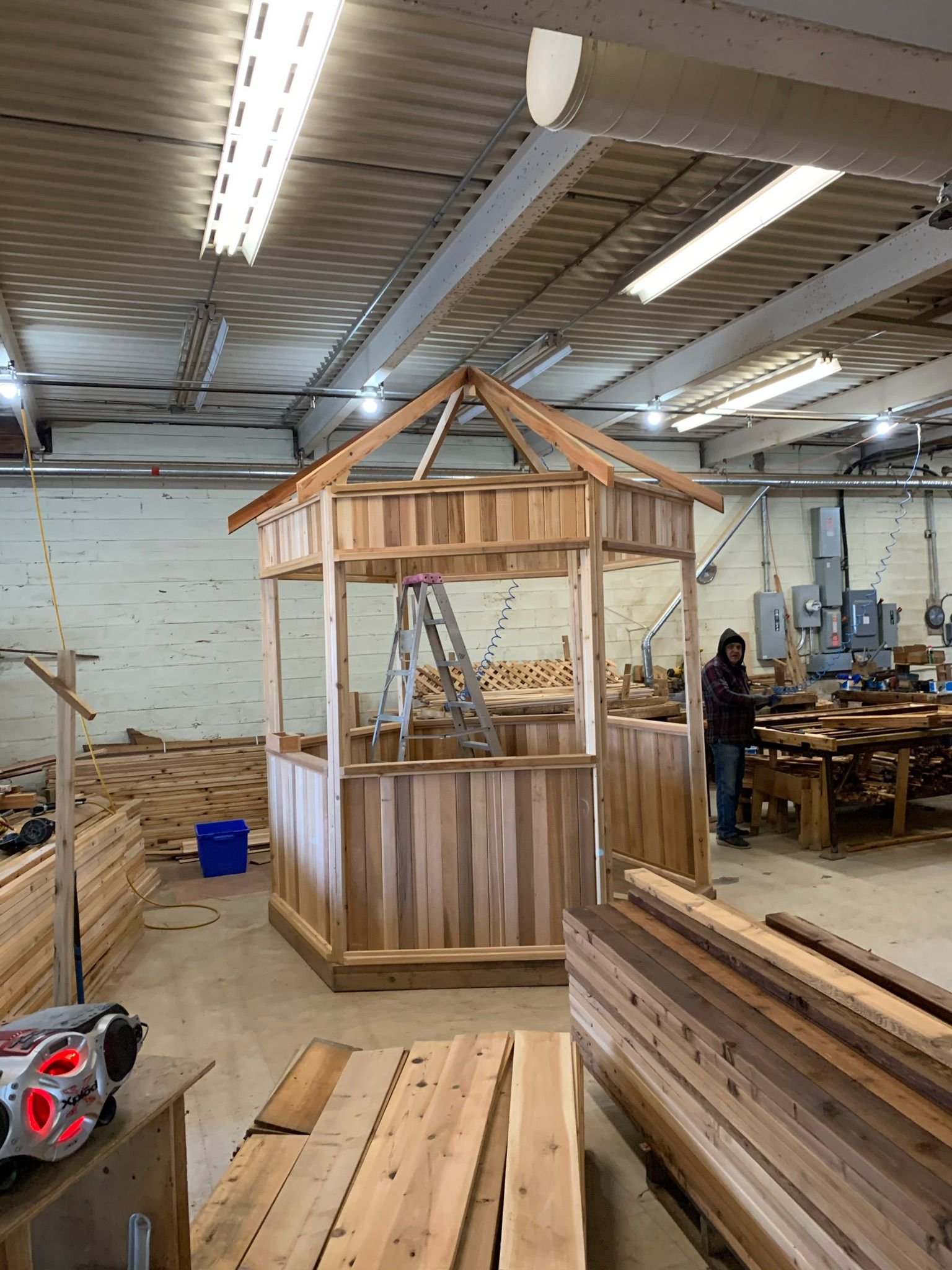 Cedar pergola roof framing