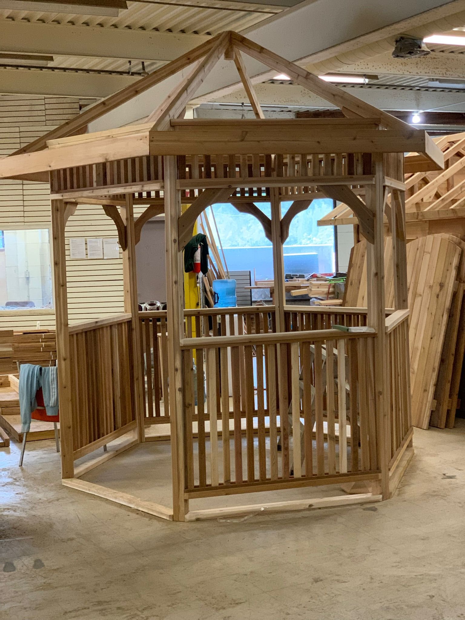 Cedar outbuilding with pitched roof