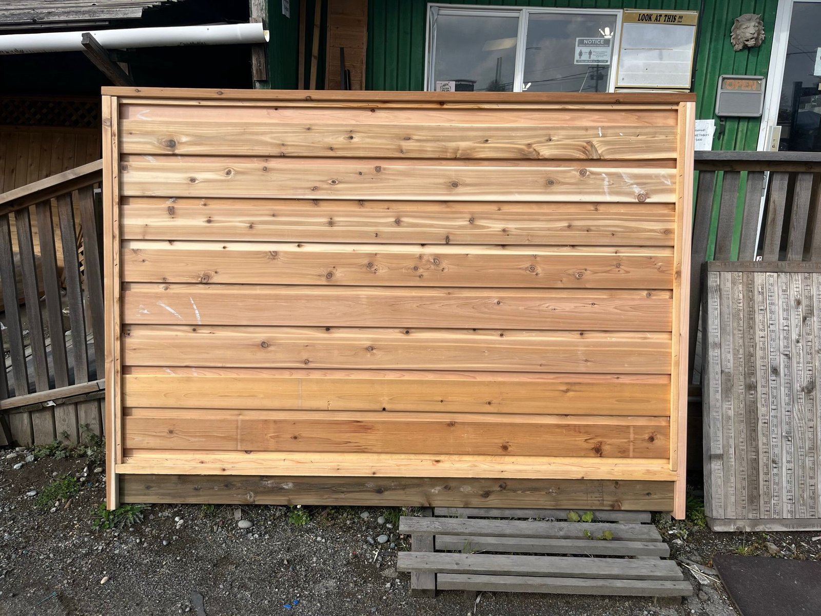Custom cedar fence panel