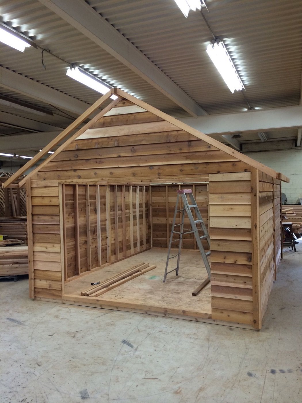 Cedar garden shed at the Timberland Langley yard
