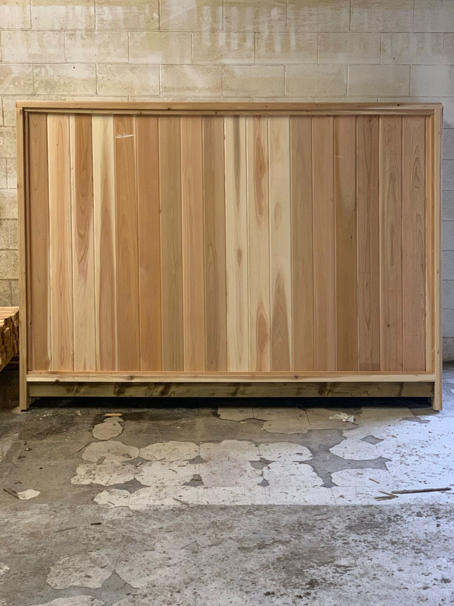 Full-height clear cedar fence panel